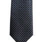Men Blue Silk Geometric Adjustable Tied Necktie Tie