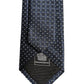 Men Blue Silk Geometric Adjustable Tied Necktie Tie