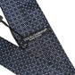 Men Blue Silk Geometric Adjustable Tied Necktie Tie