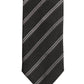 Men Black Silk Stripes Adjustable Tied Necktie Tie