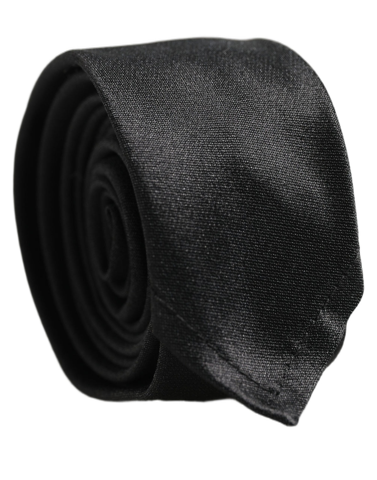 Men Black Satin Silk Classic Adjustable Tied Necktie Tie