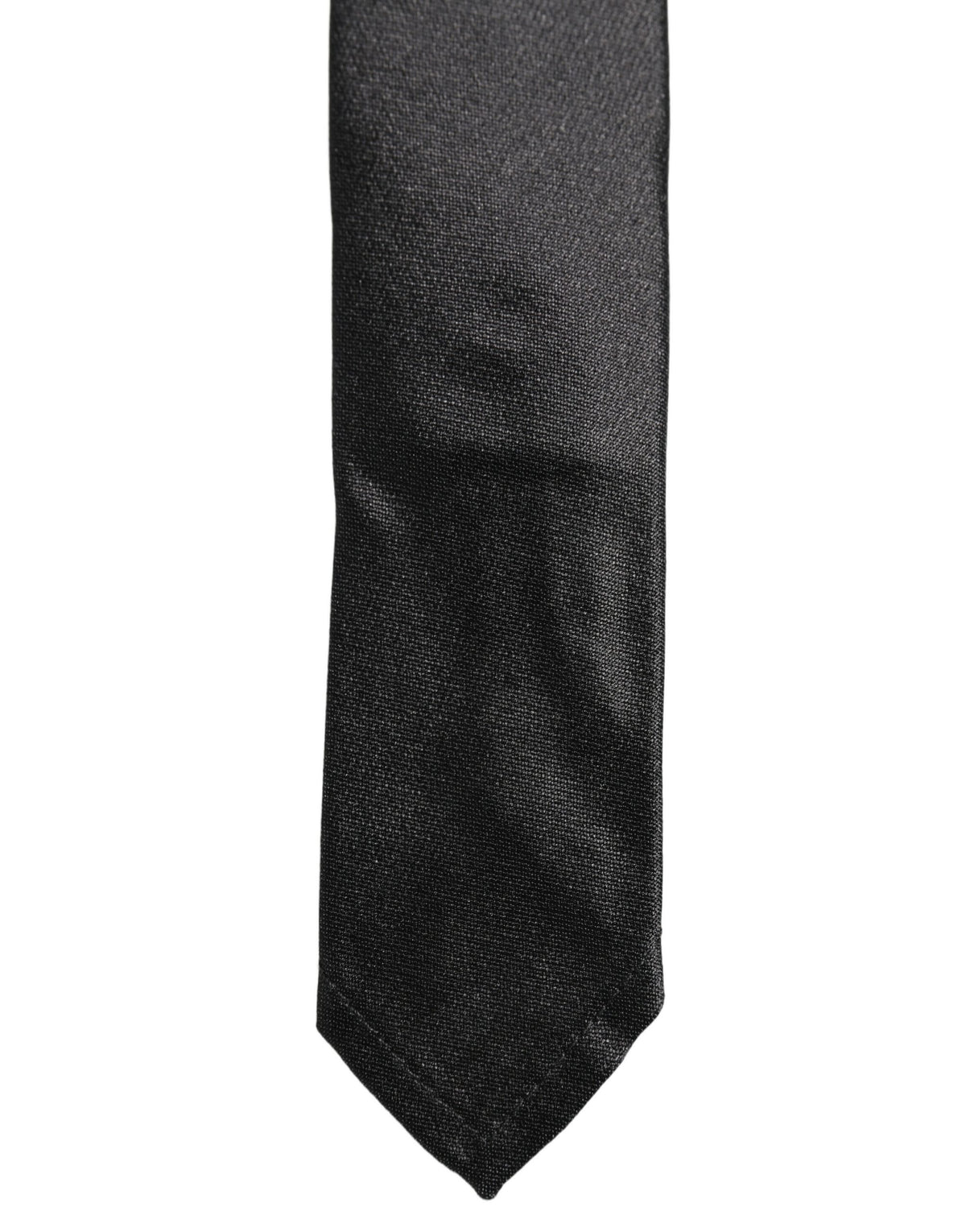 Men Black Satin Silk Classic Adjustable Tied Necktie Tie