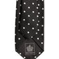 Black White Polka Dots Silk Adjustable Tied Necktie Tie
