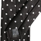 Black White Polka Dots Silk Adjustable Tied Necktie Tie