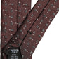 Men Burgundy Geometric Silk Adjustable Tied Necktie Tie