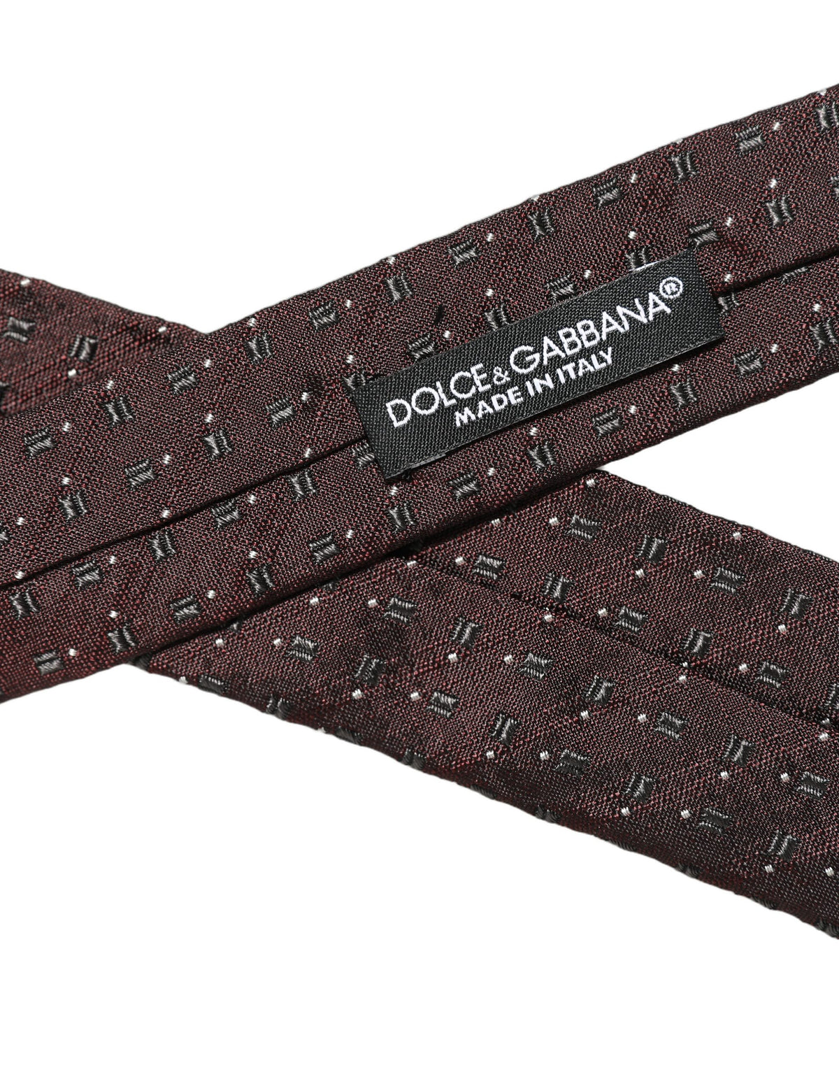 Men Burgundy Geometric Silk Adjustable Tied Necktie Tie