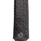 Men Dark Gray Geometric Silk Adjustable Tied Necktie Tie