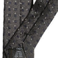 Men Dark Gray Geometric Silk Adjustable Tied Necktie Tie