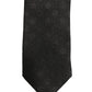 Black Polka Dot Jacquard Silk Adjustable Tied Necktie Tie