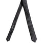 Men Dark Blue Floral Jacquard Adjustable Tied Necktie Tie