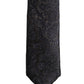 Men Dark Blue Floral Jacquard Adjustable Tied Necktie Tie