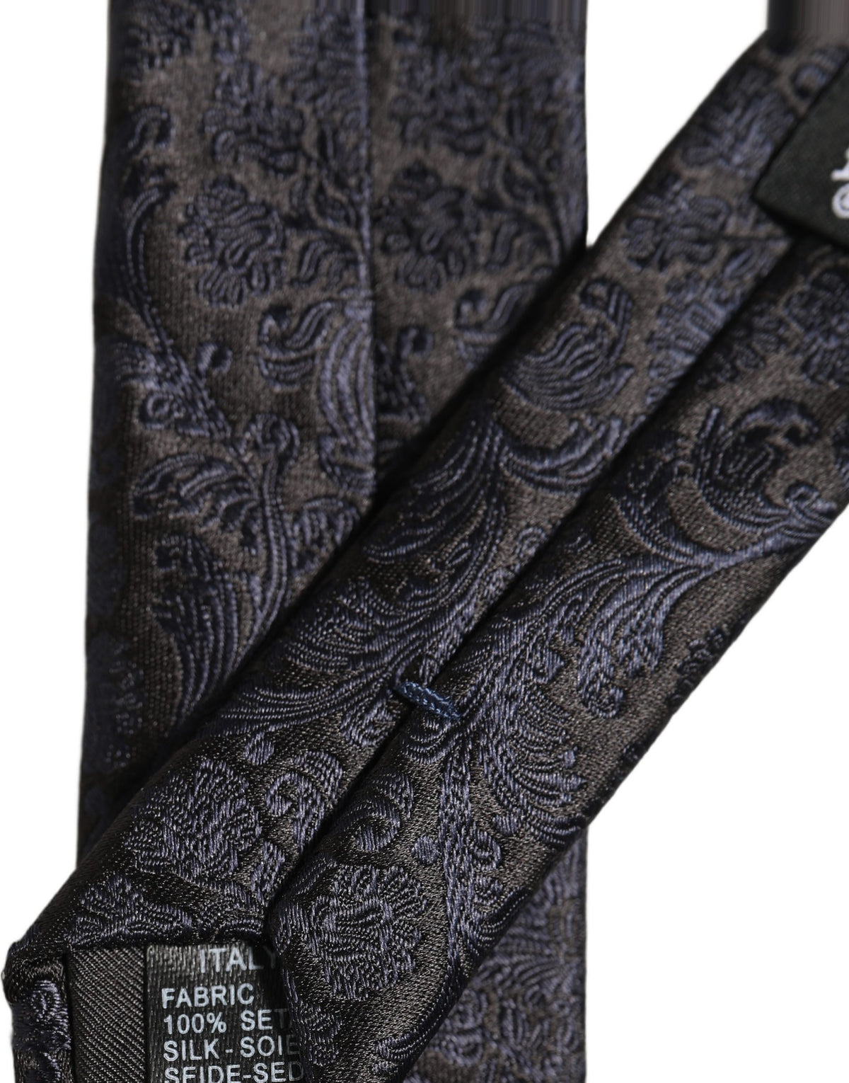Men Dark Blue Floral Jacquard Adjustable Tied Necktie Tie