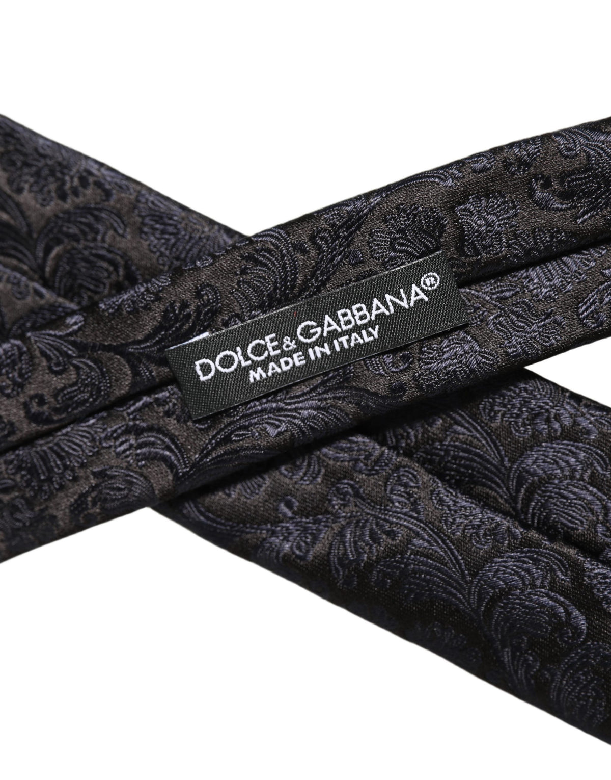 Men Dark Blue Floral Jacquard Adjustable Tied Necktie Tie