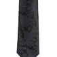 Men Black Floral Jacquard Adjustable Tied Necktie Tie