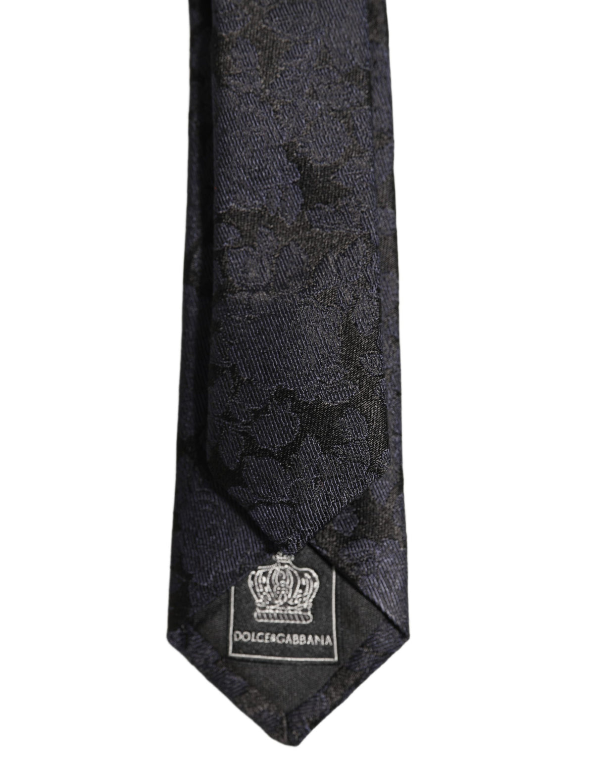 Men Black Floral Jacquard Adjustable Tied Necktie Tie