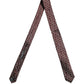 Men Burgundy Polka Dot Silk Adjustable Tied Necktie Tie