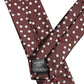 Men Burgundy Polka Dot Silk Adjustable Tied Necktie Tie