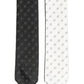 Black White Geometric Silk Adjustable Tied Necktie Tie