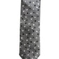 Men Gray Polka Dot Silk Adjustable Tied Necktie Tie