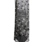 Men Gray Polka Dot Silk Adjustable Tied Necktie Tie