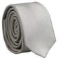 Men Light Gray Textured Silk Adjustable Tied Necktie Tie
