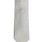 Men Light Gray Textured Silk Adjustable Tied Necktie Tie