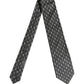 Men Black Seahorse Silk Adjustable Tied Necktie Tie