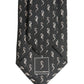 Men Black Seahorse Silk Adjustable Tied Necktie Tie