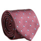 Men Maroon Silk Polka Dot Adjustable Tied Necktie Tie
