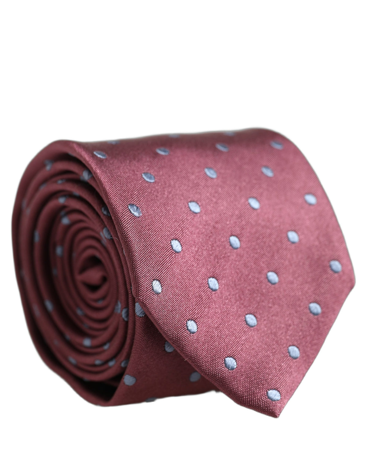 Men Maroon Silk Polka Dot Adjustable Tied Necktie Tie