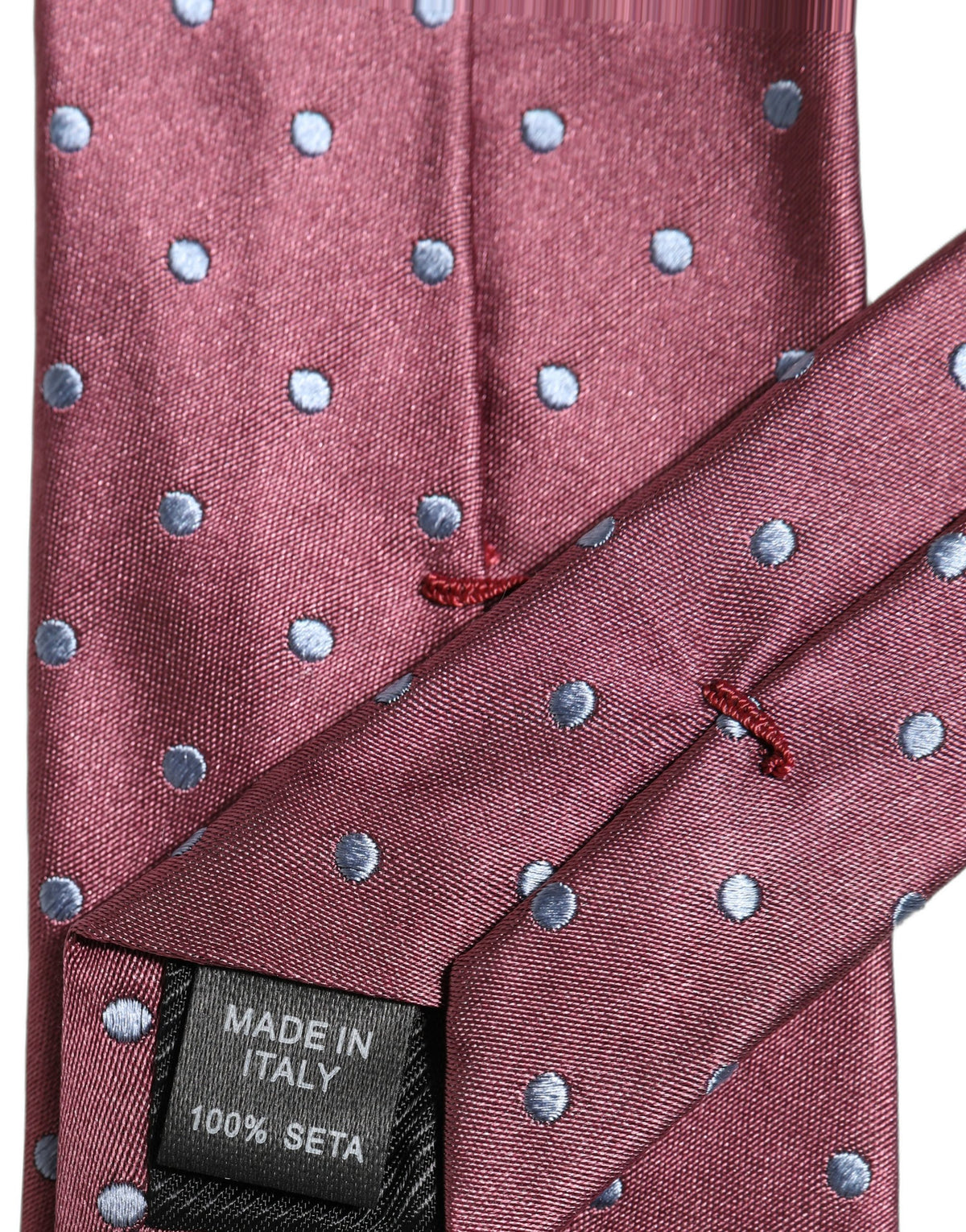 Men Maroon Silk Polka Dot Adjustable Tied Necktie Tie