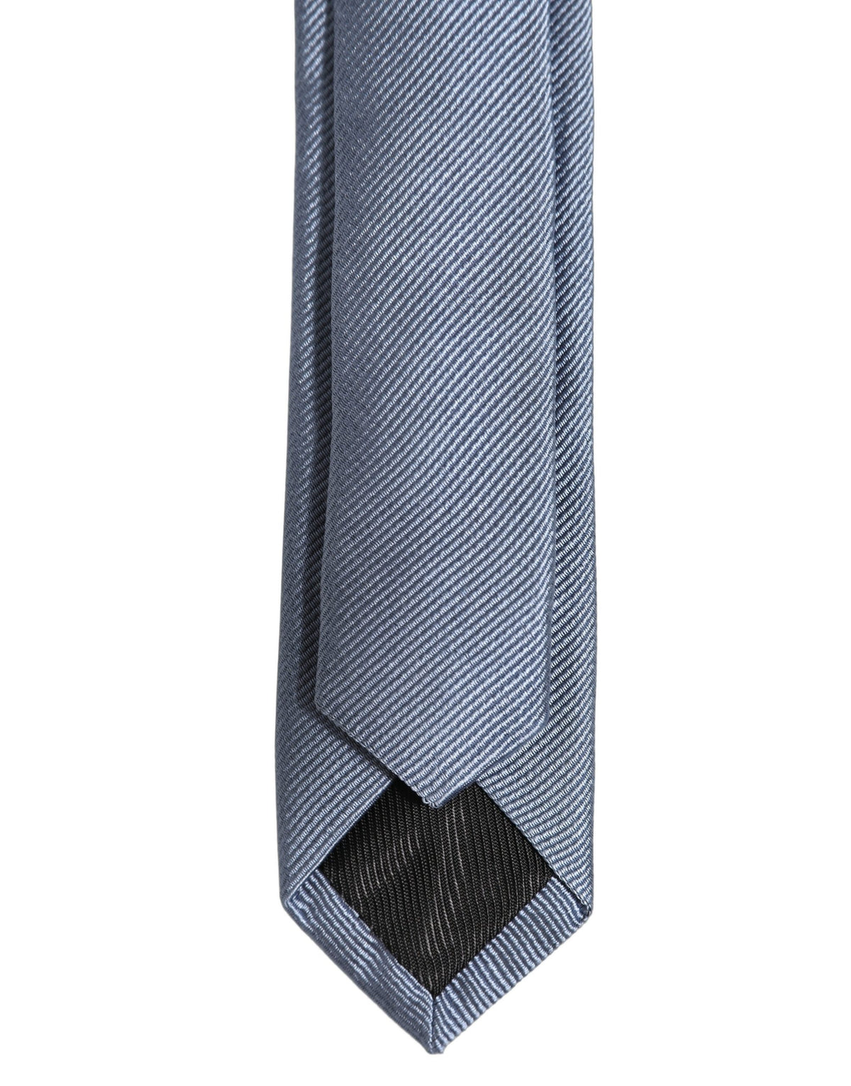 Men Light Blue Textured Silk Adjustable Tied Necktie Tie