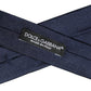 Men Dark Blue Textured Silk Adjustable Tied Necktie Tie