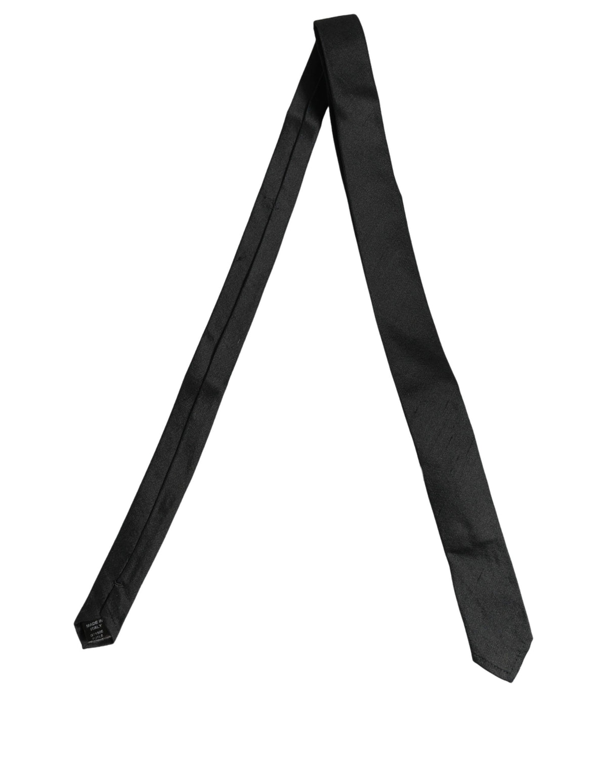 Men Black Satin Silk Classic Adjustable Tied Necktie Tie