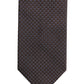 Men Brown Geometric Silk Adjustable Tied Necktie Tie