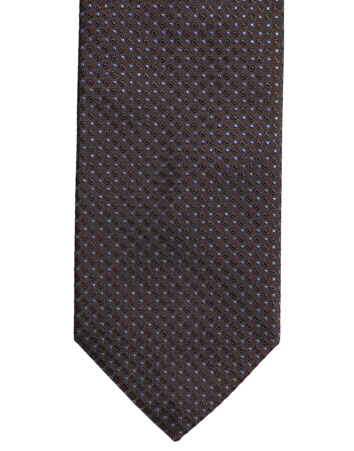 Men Brown Geometric Silk Adjustable Tied Necktie Tie