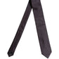 Men Dark Blue Geometric Silk Adjustable Tied Necktie Tie