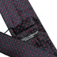 Men Dark Blue Geometric Silk Adjustable Tied Necktie Tie