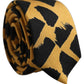 Yellow Black Abstract Silk Adjustable Tied Necktie Tie