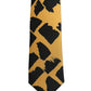 Yellow Black Abstract Silk Adjustable Tied Necktie Tie