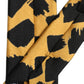 Yellow Black Abstract Silk Adjustable Tied Necktie Tie