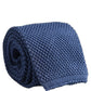Men Blue Silk Knitted Skinny Adjustable Tied Necktie Tie