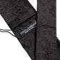 Men Black Silk Geometric Adjustable Tied Necktie Tie