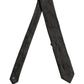 Men Black Silk Tonal Floral Adjustable Tied Necktie Tie