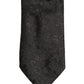Men Black Silk Tonal Floral Adjustable Tied Necktie Tie