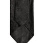 Men Black Silk Tonal Floral Adjustable Tied Necktie Tie