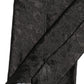 Men Black Silk Tonal Floral Adjustable Tied Necktie Tie