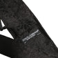 Men Black Silk Tonal Floral Adjustable Tied Necktie Tie