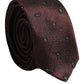 Men Burgundy Silk Paisley Adjustable Tied Necktie Tie