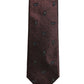 Men Burgundy Silk Paisley Adjustable Tied Necktie Tie